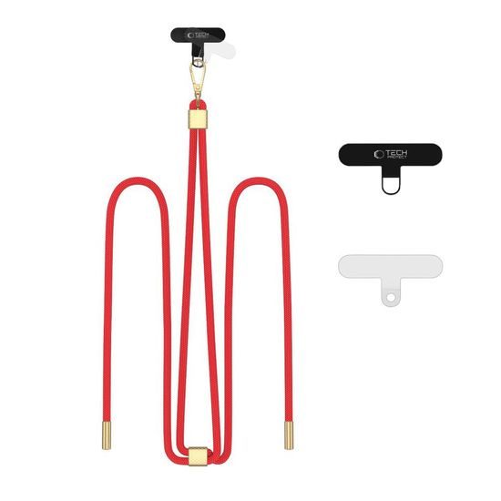 Tech-Protect C2S CrossBody λουρί, κόκκινο / χρυσό