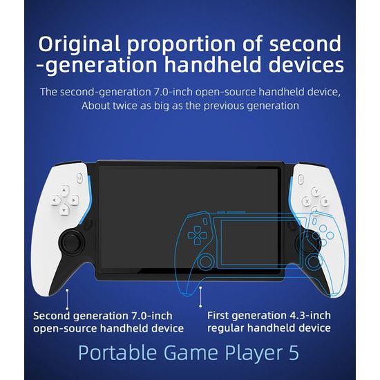 HC800 Premium prijenosna gaming konzola s 7" HD IPS zaslonom, bijela