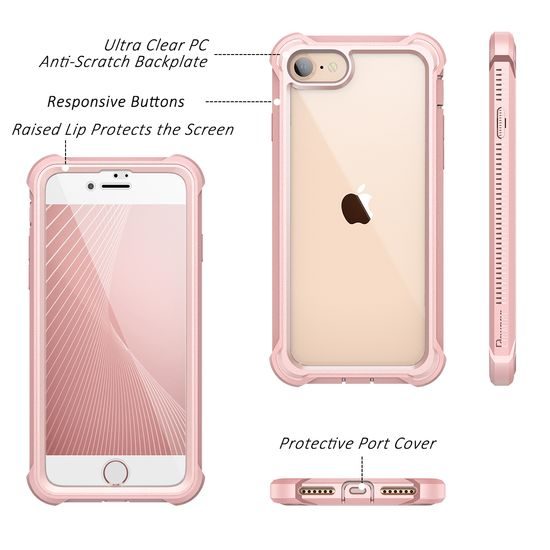 Dexnor 360 Clear etui iPhone 7 / 8 / SE 2020 / 2022, roza