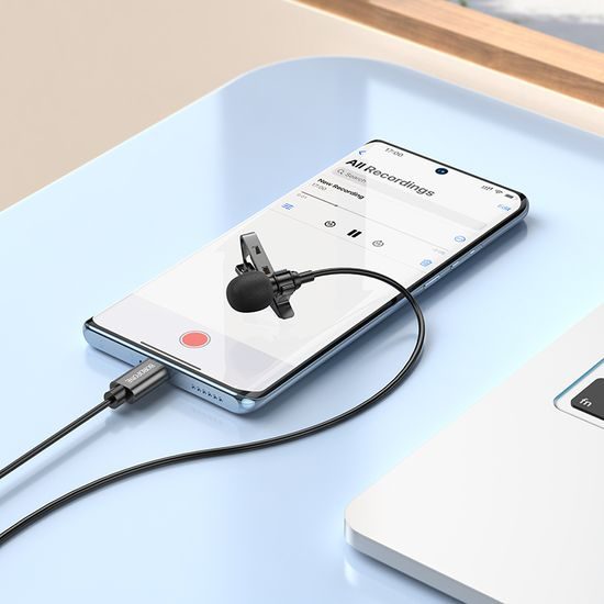 Borofone BFK11 Elegáns nyakkendős mikrofon, USB-C, fekete