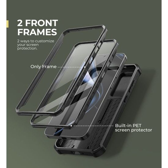 Dexnor 360 Kickstand Hoesje - met Camera Cover & Standaard - Samsung Galaxy S25 Plus - Zwart