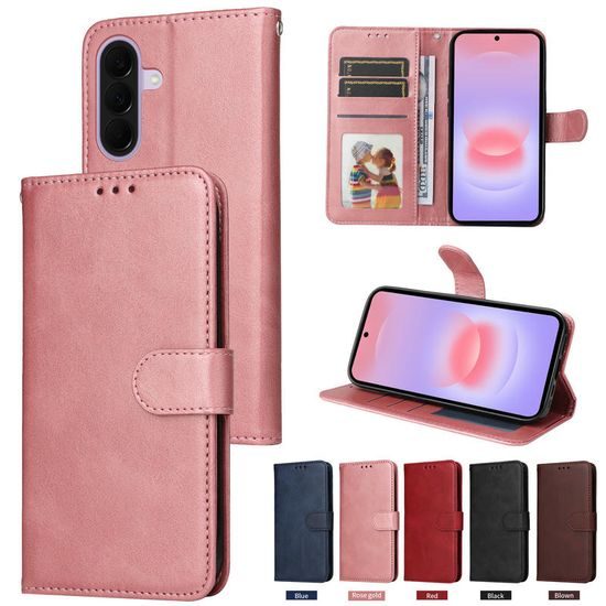 Magnet Schutzhülle für Samsung Galaxy A27 - Elegantes Leder Case mit Magnetverschluss - Rosa