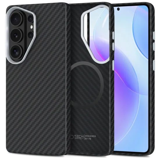 Tech-Protect Ion Carbon MagSafe cover til Samsung Galaxy S26 Ultra - Sort-Sølv