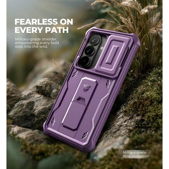 Dexnor 360 Kickstand Camprotector obal Samsung Galaxy S26, fialový