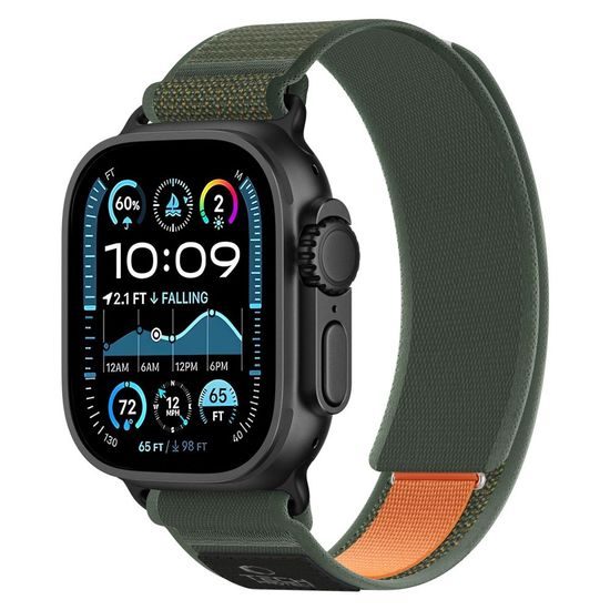 Tech-Protect Nylon Elite Apple Watch 8 / 9 / 10 / 11 / 12 / SE / Ultra (44 / 45 / 46 / 49) mm, zeleno-oranžový