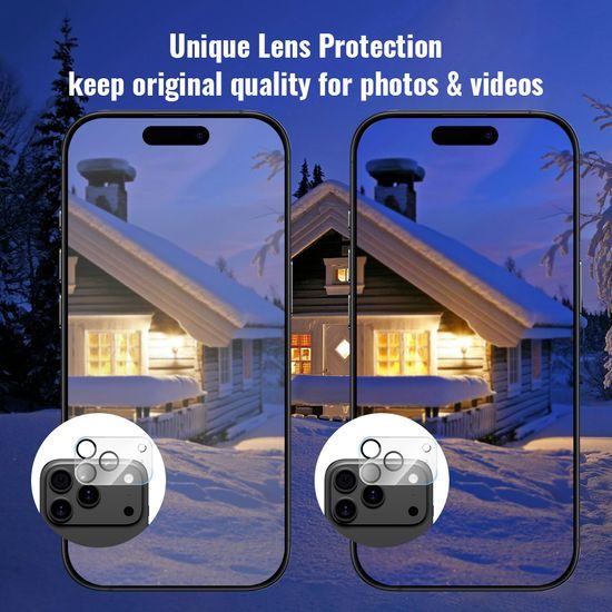 3D Zaščitno kaljeno steklo za objektiv fotoaparata (kamere), iPhone 17 Pro Max