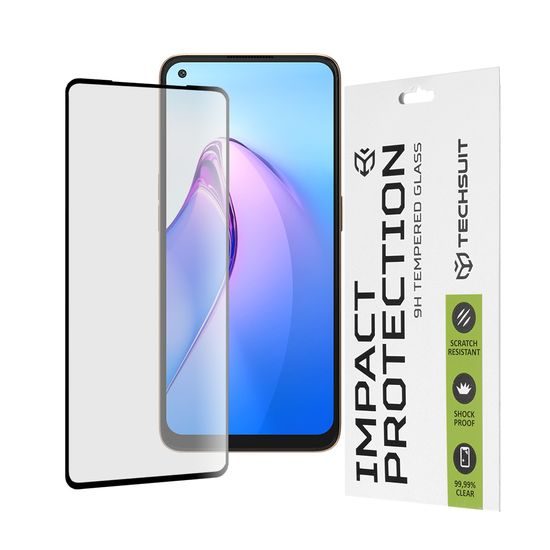 Techsuit 111D Edzett üveg, Oppo Reno8, fekete