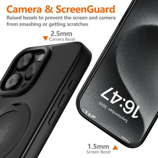 Tech-Protect MagRing MagSafe iPhone 16 Pro Max, mat črn