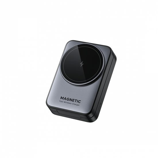 3in1 Magnetisches Kabelloses Ladegerät Faltbar mit LED Nachtlicht - Effiziente Wireless Ladestation für Smartphone, Earbuds und Smartwatch - Grau