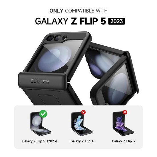 Suritch 360 Θήκη Samsung Galaxy Z Flip 5, Μαύρη
