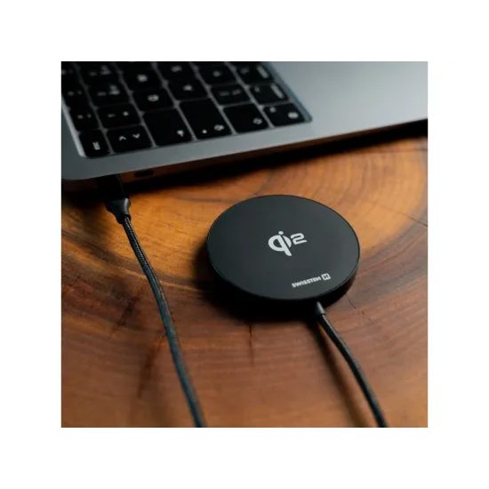 Swissten Bežični punjač MagPuck Qi2, 1,5 m, crni