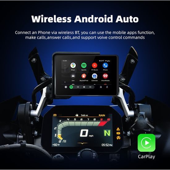 5" Bezdrôtový displej pre motocykle BMW, Apple CarPlay / Android Auto