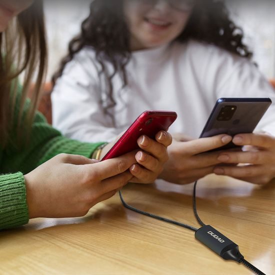 Dudao L3F kabel 2v1 2x USB-C, 100W 1,2 m črn