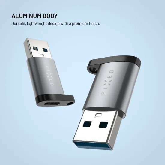 Alumínium FIXED Link adapter USB-C-ről USB-A-ra, szürke