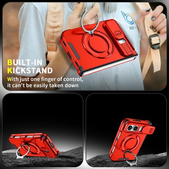 Camslide Stand etui, iPhone Duo, rdeč