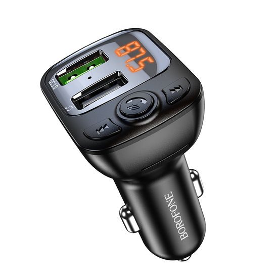 Borofone BC41 Eminency FM MP3 transmițător, Bluetooth, 2x USB, QC 3.0, 18W, negru