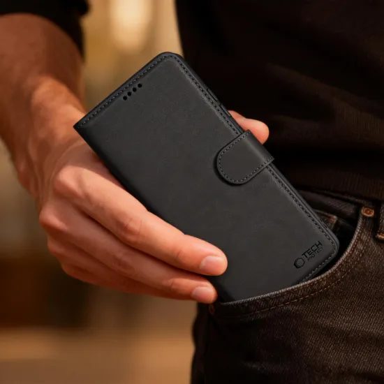 Tech-Protect Schutzhülle für Motorola Edge 70 5G - Elegantes Wallet Case mit Magnetverschluss - Schwarz