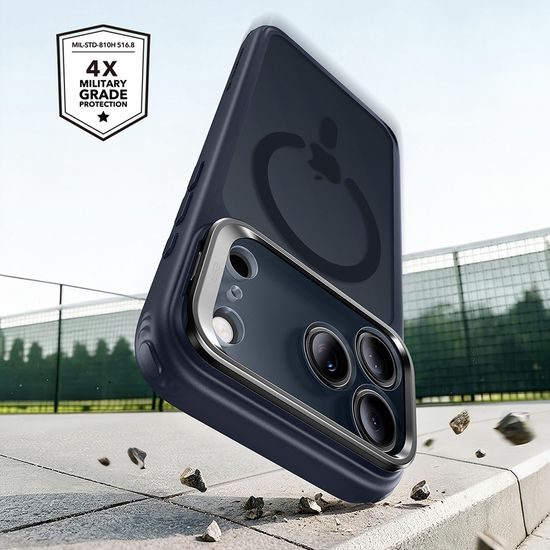 iPhone 17 Pro / 18 Pro vāciņš – ESR Classic Hybrid HaloLock ar statīvu – zils