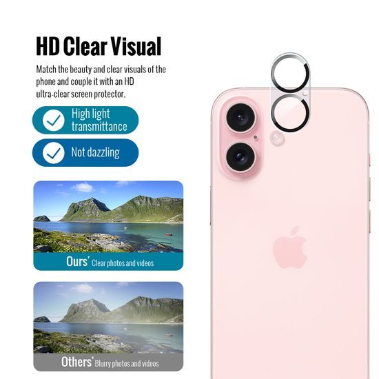 Zestaw JP Combo, 2 Szkła hartowane i 2 szkiełka na aparat, iPhone 16