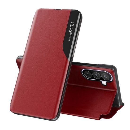 Eco Leather View Case für Samsung Galaxy A27 5G - Schutzhülle mit Standfunktion - Rot