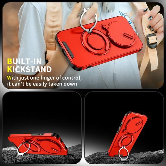 Camslide Stand obal, Xiaomi Redmi Note 15 Pro 5G, červený