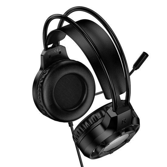 Borofone Wave Gaming Headset (BO112) - Kabelgebundener Over-Ear Kopfhörer mit Mikrofon - Schwarz