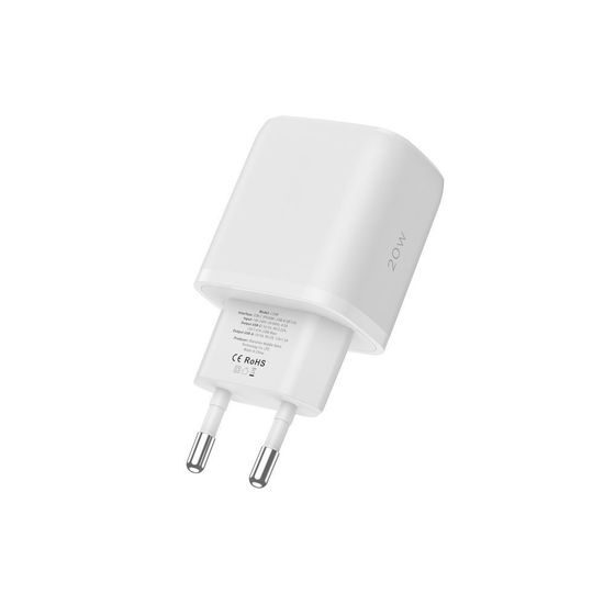 Tech-Protect C20W Încărcător de rețea cu 2 porturi PD20W / QC3.0 + cablu USB-C, alb