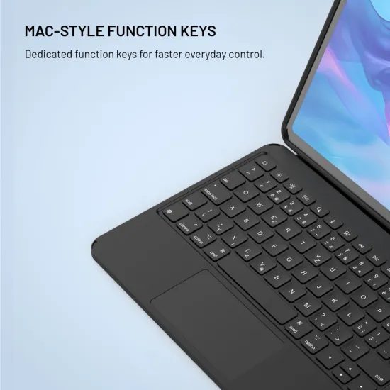 Tok USB-C billentyűzettel FIXED Typee Enduro tabletre, Apple iPad Pro 11 2018 / 2020 / 2021 / 2022, iPad Air 4 10.9 2020 / Air 5 10.9 2022 / Air 6 11 2024 / Air 7 11 2025 / Air 8 11 2026, CZ, fekete
