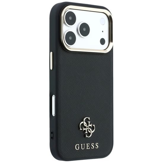 iPhone 17 Pro / 18 Pro ümbris – Guess Saffiano Small 4G Classic MagSafe'iga – must