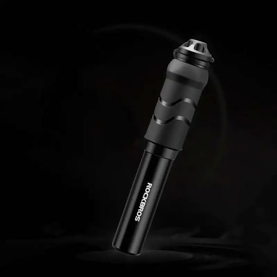 Rockbros 810PCS-HP Mini ročna kolesarska črpalka s cevko za ventile Presta in Schrader, črna