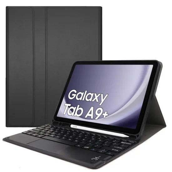 Husă cu tastatură Bluetooth pentru Samsung Galaxy Tab A9 Plus, neagră
