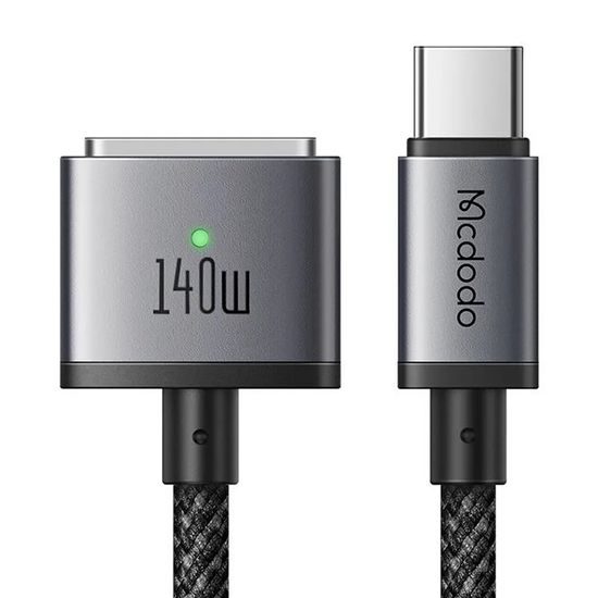 Mcdodo Μαγνητικό καλώδιο (CA-1470) USB-C - MagSafe 3, 140W, LED ενδείκτης, 2 m, μαύρο