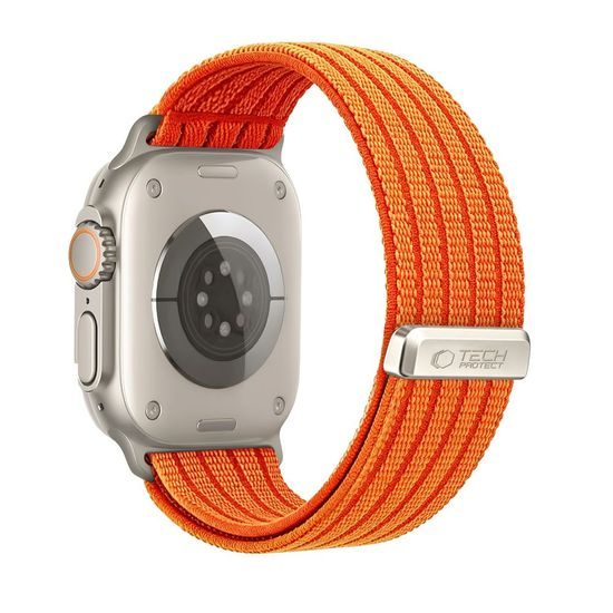 Apple Watch 8 / 9 / 10 / 11 / 12 / SE / Ultra (44 / 45 / 46 / 49 mm) apyrankė – Tech-Protect Nylon Sport – oranžinė
