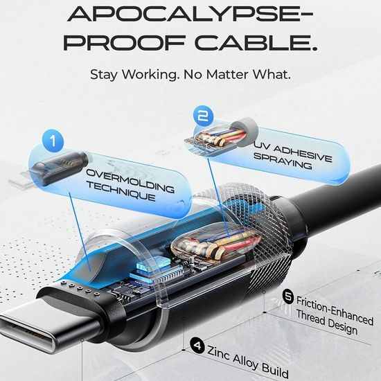 Lisen Кабел за данни L115 USB-C - USB-C, 100 W, 3 m, черен