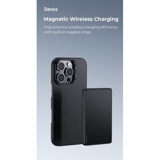 Benks Magnetic Armor Air Kevlar θήκη PC Frame, iPhone 16 Pro, μαύρη