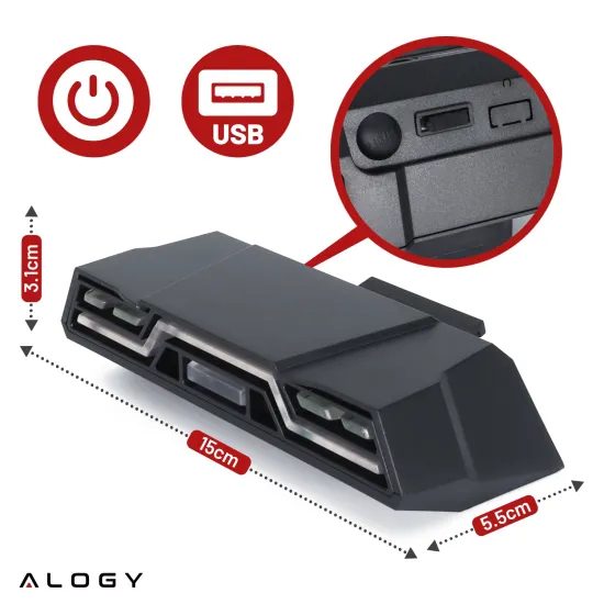 Alogy TrailFlash R6 Wasserdichtes Fahrrad Rücklicht - 6 Leuchtmodi - 46 LED Dioden - 2000 mAh Akku