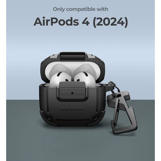 Ανθεκτική θήκη Dexnor, Apple AirPods 4, μαύρη
