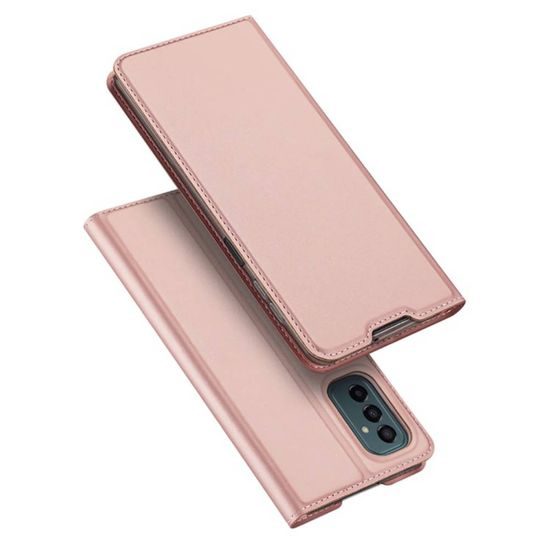 Dux Ducis Skin Leather Case, könyves tok, Samsung Galaxy M23 5G, rózsaszín