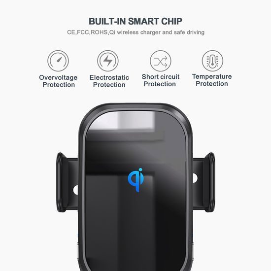Βάση τηλεφώνου αυτοκινήτου για ταμπλό και αεραγωγό με ασύρματη φόρτιση, 15W, Qi, C13