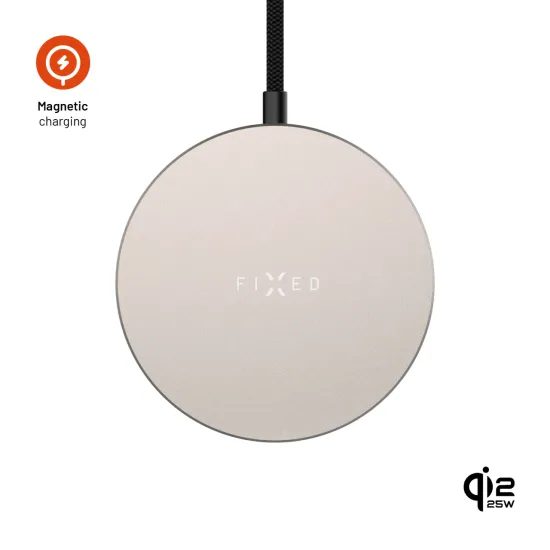 FIXED MagPad Slim vezeték nélküli töltő, MagSafe, Qi2.2, 25W, titán