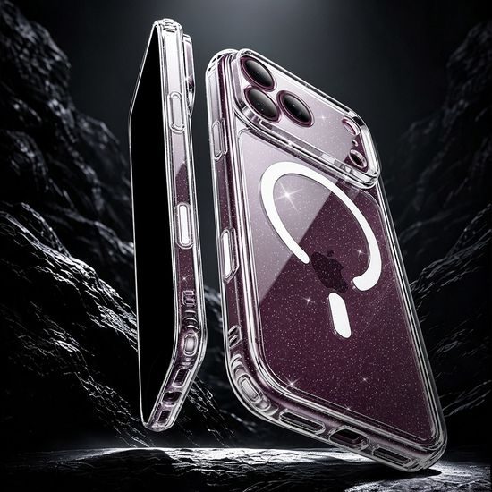 iPhone 17 Pro Max / 18 Pro Max vāciņš – ESR Classic Hybrid HaloLock MagSafe – caurspīdīgs ar spīdumiem
