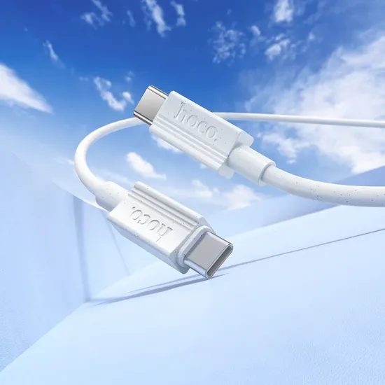 Καλώδιο Hoco X107 USB-C σε USB-C, 3A 60W, 1 μ, λευκό