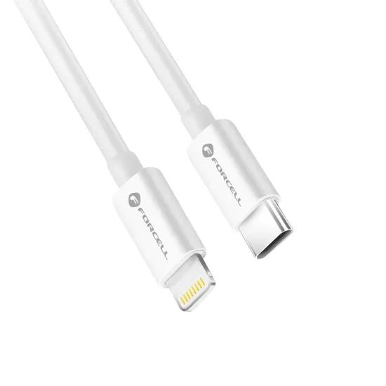 Forcell καλώδιο USB-C - Lightning, MFi, 3A/9V, 30W, C901, 1 μ, λευκό