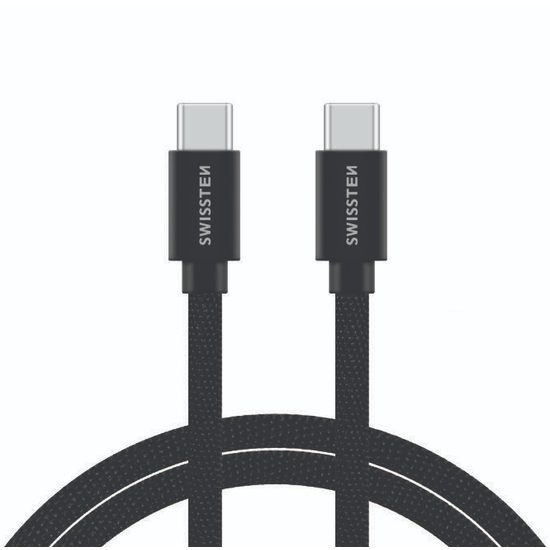 Podatkovni kabel Swissten USB-C / USB-C, 2 m črn