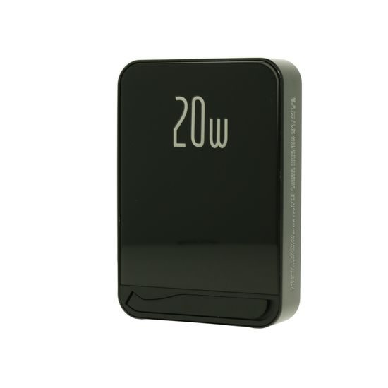 Μεταλλική Ασύρματη Powerbank MagSafe με Βάση, 10000mAh, PD20W, Μαύρο