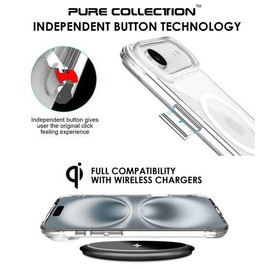 JP MagFit MagSafe θήκη με πιστοποίηση 3M SGS, iPhone Air, διάφανη