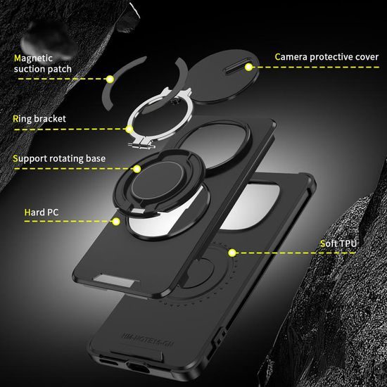 Θήκη Camslide Stand, Xiaomi Redmi Note 15 5G, μαύρη