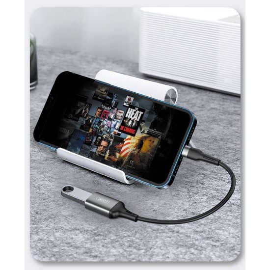 XO NB201 USB naar USB-C Adapter - Zwart