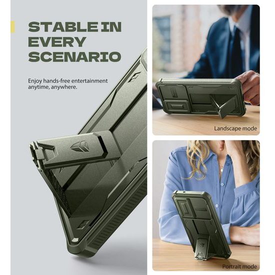 Dexnor 360 Kickstand Camprotector θήκη Samsung Galaxy S25 FE, πράσινη