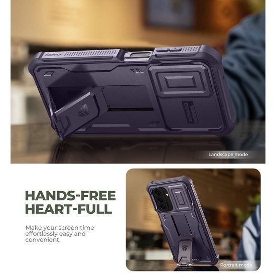 Dexnor 360 Kickstand Camprotector obal Samsung Galaxy A27, fialový